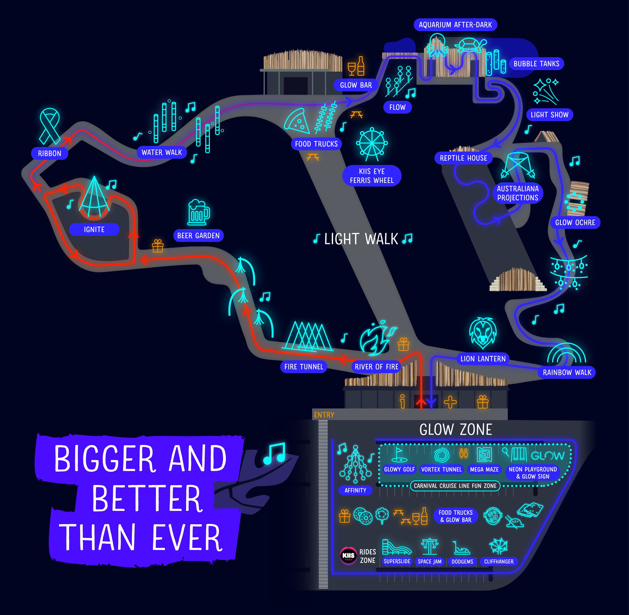 Sydney Zoo GLOW Map